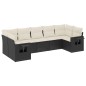 vidaXL Set de comedor de jardín 7 pzas y cojines ratán sintético negro vidaXL Set de comedor de jardín 7 pzas y cojines ratán sintético negro