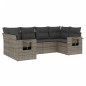 vidaXL Set de muebles de jardín 6 pzas y cojines ratán sintético gris vidaXL Set de muebles de jardín 6 pzas y cojines ratán sintético gris