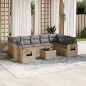 vidaXL Juego de sofás jardín con cojines beige 10 pzas ratán sintético vidaXL Juego de sofás jardín con cojines beige 10 pzas ratán sintético