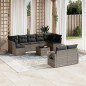 vidaXL Set de sofás de jardín 10 pzas con cojines ratán sintético gris vidaXL Set de sofás de jardín 10 pzas con cojines ratán sintético gris