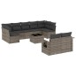 vidaXL Set de sofás de jardín 10 pzas con cojines ratán sintético gris vidaXL Set de sofás de jardín 10 pzas con cojines ratán sintético gris