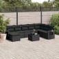 vidaXL Set de sofás de jardín 8 piezas y cojines ratán sintético negro vidaXL Set de sofás de jardín 8 piezas y cojines ratán sintético negro