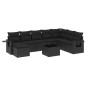 vidaXL Set de sofás de jardín 8 piezas y cojines ratán sintético negro vidaXL Set de sofás de jardín 8 piezas y cojines ratán sintético negro