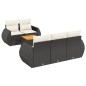 vidaXL Set de sofás de jardín 6 piezas y cojines ratán sintético negro vidaXL Set de sofás de jardín 6 piezas y cojines ratán sintético negro