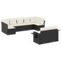vidaXL Set de sofás de jardín 8 piezas y cojines ratán sintético negro vidaXL Set de sofás de jardín 8 piezas y cojines ratán sintético negro