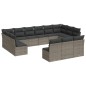 vidaXL Set sofás de jardín con cojines 13 piezas ratán sintético gris vidaXL Set sofás de jardín con cojines 13 piezas ratán sintético gris