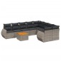 vidaXL Set de muebles de jardín 9 pzas y cojines ratán sintético gris vidaXL Set de muebles de jardín 9 pzas y cojines ratán sintético gris