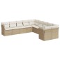 vidaXL Juego de sofás jardín con cojines beige 10 pzas ratán sintético vidaXL Juego de sofás jardín con cojines beige 10 pzas ratán sintético