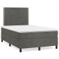 vidaXL Cama box spring con colchón terciopelo gris oscuro 120x200 cm