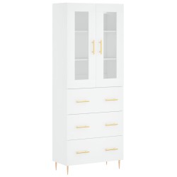 vidaXL Aparador alto madera contrachapada blanco 69,5x34x180 cm
