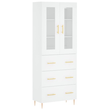 vidaXL Aparador alto madera contrachapada blanco 69,5x34x180 cm