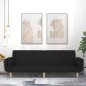 vidaXL Sofá cama de 2 plazas con dos almohadas tela negro vidaXL Sofá cama de 2 plazas con dos almohadas tela negro