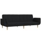 vidaXL Sofá cama de 2 plazas con dos almohadas tela negro vidaXL Sofá cama de 2 plazas con dos almohadas tela negro