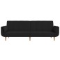 vidaXL Sofá cama de 2 plazas con dos almohadas tela negro vidaXL Sofá cama de 2 plazas con dos almohadas tela negro