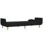 vidaXL Sofá cama de 2 plazas con dos almohadas tela negro vidaXL Sofá cama de 2 plazas con dos almohadas tela negro