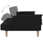 vidaXL Sofá cama de 2 plazas con dos almohadas tela negro vidaXL Sofá cama de 2 plazas con dos almohadas tela negro