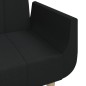 vidaXL Sofá cama de 2 plazas con dos almohadas tela negro vidaXL Sofá cama de 2 plazas con dos almohadas tela negro