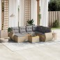 vidaXL Juego de sofás de jardín con cojines beige 8 pzas ratán PE
