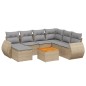 vidaXL Juego de sofás de jardín con cojines beige 8 pzas ratán PE