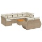 vidaXL Juego de sofás jardín con cojines beige 10 pzas ratán sintético vidaXL Juego de sofás jardín con cojines beige 10 pzas ratán sintético