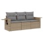 vidaXL Juego de sofás de jardín con cojines beige 3 pzas ratán PE vidaXL Juego de sofás de jardín con cojines beige 3 pzas ratán PE