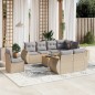 vidaXL Set de sofás de jardín 9 pzas con cojines ratán sintético beige vidaXL Set de sofás de jardín 9 pzas con cojines ratán sintético beige