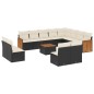 vidaXL Set de sofás de jardín y cojines 13 pzas ratán sintético negro vidaXL Set de sofás de jardín y cojines 13 pzas ratán sintético negro