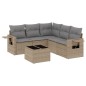 vidaXL Juego de sofás jardín con cojines 6 pzas ratán sintético beige vidaXL Juego de sofás jardín con cojines 6 pzas ratán sintético beige