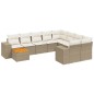 vidaXL Juego de sofás jardín con cojines beige 10 pzas ratán sintético vidaXL Juego de sofás jardín con cojines beige 10 pzas ratán sintético