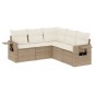 vidaXL Juego de sofás jardín con cojines 5 pzas ratán sintético beige vidaXL Juego de sofás jardín con cojines 5 pzas ratán sintético beige