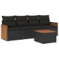 vidaXL Set de muebles de jardín 5 pzas y cojines ratán sintético negro vidaXL Set de muebles de jardín 5 pzas y cojines ratán sintético negro