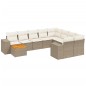 vidaXL Set de sofás de jardín 11pzas con cojines ratán sintético beige