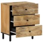 vidaXL Mesita de noche madera maciza de mango 50x33x60 cm vidaXL Mesita de noche madera maciza de mango 50x33x60 cm