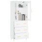 vidaXL Aparador alto madera contrachapada blanco 69,5x34x180 cm vidaXL Aparador alto madera contrachapada blanco 69,5x34x180 cm