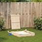 vidaXL Arenero con tapa madera maciza de pino 111x111x19,5 cm