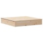 vidaXL Arenero con tapa madera maciza de pino 111x111x19,5 cm