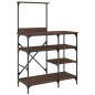 vidaXL Estantería de cocina madera ingeniería metal marrón 90x40x132cm vidaXL Estantería de cocina madera ingeniería metal marrón 90x40x132cm