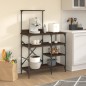 vidaXL Estantería de cocina madera ingeniería metal marrón 90x40x132cm vidaXL Estantería de cocina madera ingeniería metal marrón 90x40x132cm