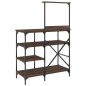 vidaXL Estantería de cocina madera ingeniería metal marrón 90x40x132cm vidaXL Estantería de cocina madera ingeniería metal marrón 90x40x132cm