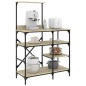 vidaXL Estantería de cocina madera ingeniería metal roble 90x40x132 cm vidaXL Estantería de cocina madera ingeniería metal roble 90x40x132 cm
