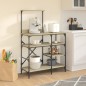 vidaXL Estantería de cocina madera ingeniería metal roble 90x40x132 cm vidaXL Estantería de cocina madera ingeniería metal roble 90x40x132 cm