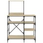 vidaXL Estantería de cocina madera ingeniería metal roble 90x40x132 cm vidaXL Estantería de cocina madera ingeniería metal roble 90x40x132 cm