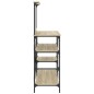 vidaXL Estantería de cocina madera ingeniería metal roble 90x40x132 cm vidaXL Estantería de cocina madera ingeniería metal roble 90x40x132 cm