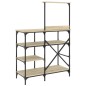 vidaXL Estantería de cocina madera ingeniería metal roble 90x40x132 cm vidaXL Estantería de cocina madera ingeniería metal roble 90x40x132 cm