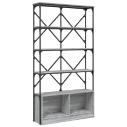 vidaXL Estantería madera ingeniería y metal gris Sonoma 100x26x180 cm