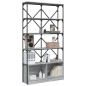 vidaXL Estantería madera ingeniería y metal gris Sonoma 100x26x180 cm