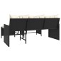 vidaXL Sofá de jardín en forma de L con mesa y cojines ratán PE negro vidaXL Sofá de jardín en forma de L con mesa y cojines ratán PE negro