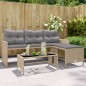 vidaXL Sofá de jardín en forma de L con mesa y cojines ratán PE beige vidaXL Sofá de jardín en forma de L con mesa y cojines ratán PE beige