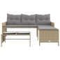 vidaXL Sofá de jardín en forma de L con mesa y cojines ratán PE beige vidaXL Sofá de jardín en forma de L con mesa y cojines ratán PE beige