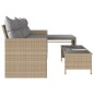 vidaXL Sofá de jardín en forma de L con mesa y cojines ratán PE beige vidaXL Sofá de jardín en forma de L con mesa y cojines ratán PE beige